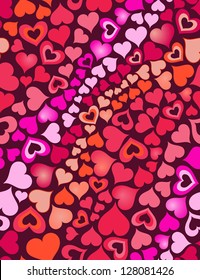 red hot hearts seamless background