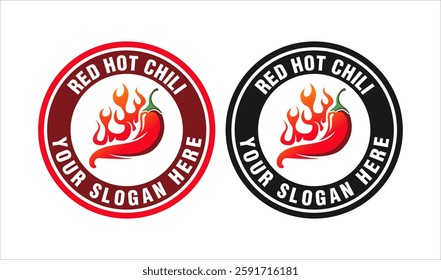 red hot jalapeno fire chili logo label icon design template a vector illustration for spicy pepper food, mexican cuisine, business branding, and spicy restaurant branding.