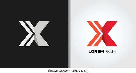 red hot letter x logo template vector set
