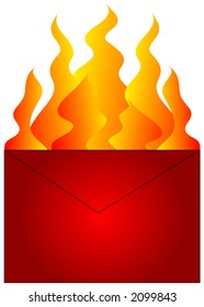 Red Hot Mail graphic. Illustration is in easily editable and scalable vector format.