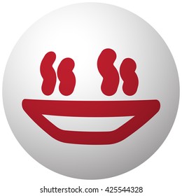 Red Hot Meal icon on white ball