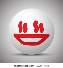 Red Hot Meal icon on white sphere
