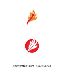 Red hot natural chili icon Template vector Illustration