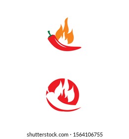 Red hot natural chili icon Template vector Illustration