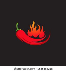 Red hot natural chili icon Template vector Illustration