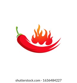Red hot natural chili icon Template vector Illustration