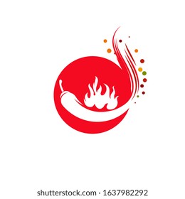 Red hot natural chili icon Template vector Illustration
