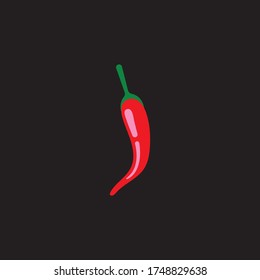 Red hot natural chili icon Template vector Illustration