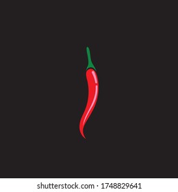 Red hot natural chili icon Template vector Illustration