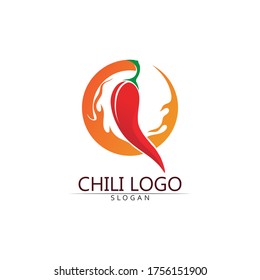 Red hot natural chili icon Template vector Illustration