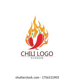 Red hot natural chili icon Template vector Illustration