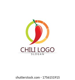 Red hot natural chili icon Template vector Illustration