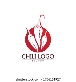 Red hot natural chili icon Template vector Illustration