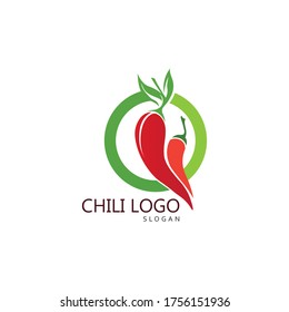 Red hot natural chili icon Template vector Illustration