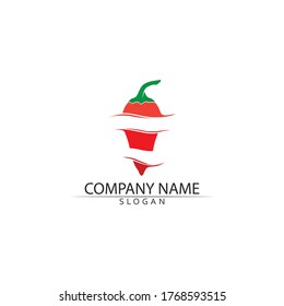 Red hot natural chili icon Template vector Illustration
