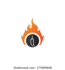 Red hot natural chili icon Template vector Illustration