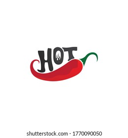 Red hot natural chili icon Template vector Illustration