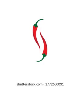 Red hot natural chili icon Template vector Illustration