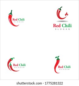 Red hot natural chili icon Template vector Illustration