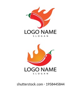Red hot natural chili icon Template vector Illustration