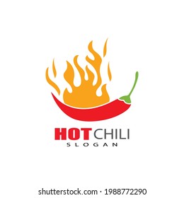 Red hot natural chili icon Template vector Illustration