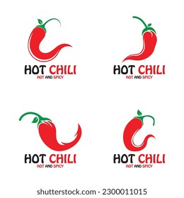 Red hot natural chili icon Template vector Illustration