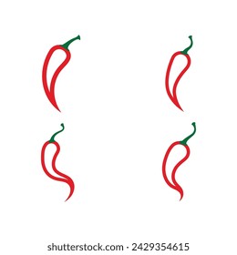 Red hot natural chili icon Template vector Illustration