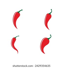 Red hot natural chili icon Template vector Illustration