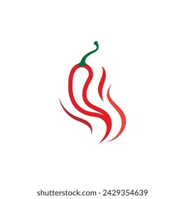 Red hot natural chili icon Template vector Illustration