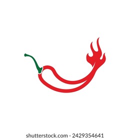 Red hot natural chili icon Template vector Illustration