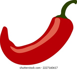 Red hot natural chili pepper. Cartoon red chili emoji icon. Design for grocery, culinary products, seasoning and spice packages, recipe website decoration, and cooking book.