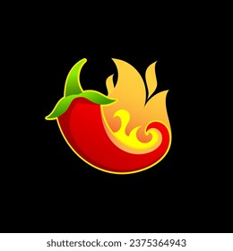 Red hot natural chili pepper pod realistic image with shadow vector illustration. Design for grocery, culinary products, seasoning and spice package, recipe web site decoration, cooking book.