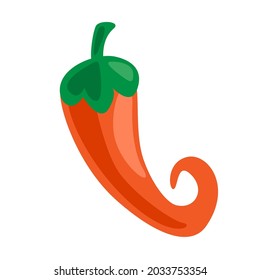 Red hot pepper clip art. Isolated vector illustration.