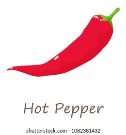 Red hot pepper icon. Isometric of red hot pepper vector icon for web design isolated on white background