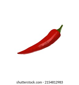 Red hot pepper illustration isolated on white background