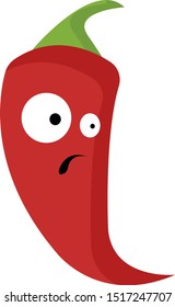 Red hot pepper, illustration, vector on white background.