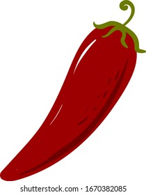 Pimienta caliente roja, ilustración, vector sobre fondo blanco.