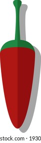 Rote scharfe Pfeffer, Vektorgrafik auf weißem Hintergrund.