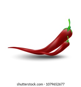 red hot pepper isolated on white background