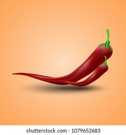 red hot pepper isolated on pale peach background