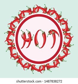 Red hot pepper Original Design card. Vector. Eps.