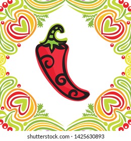 Red hot pepper. Vector illustration