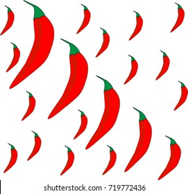 Red hot peppers of the different size