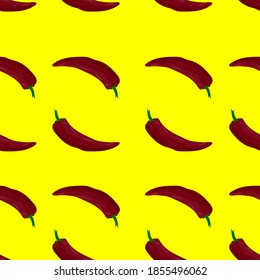 red hot peppers, seamless pattern, vector illustration