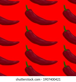 rote Paprika, nahtloses Muster, Vektorgrafik