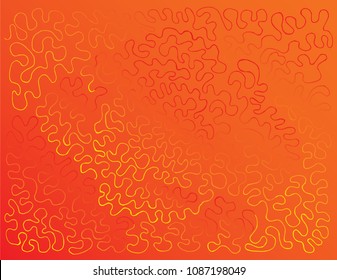 A red hot retro inspired continuous line pencil drawing with a gradient over a gradient background. Vectorized and easy to edit. Inspired by nature.