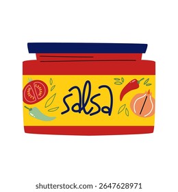 Frasco de molho de salsa quente vermelho.
