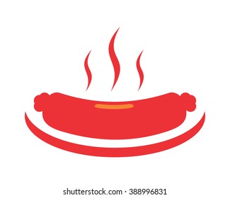 red hot sausage culinary food image icon