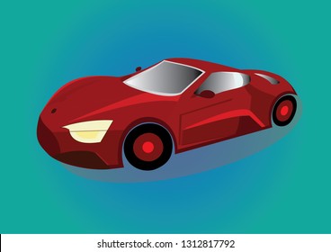 red hot sports fast car vector illustration 