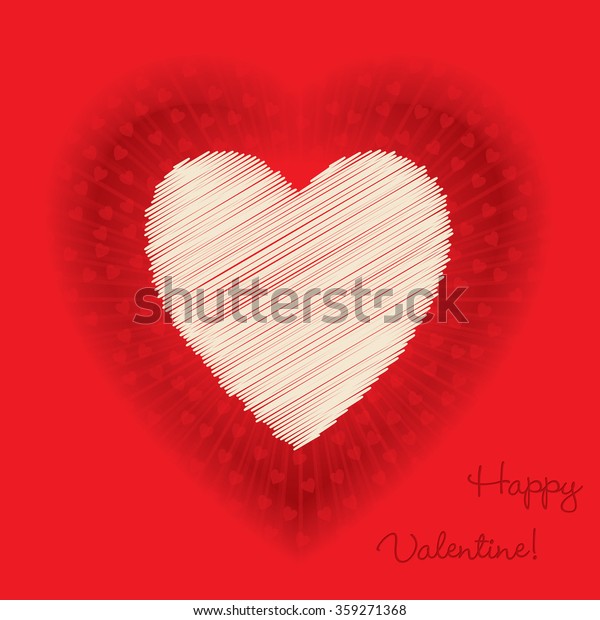 Red Hot Valentine Day Greeting Card Stock Vector Royalty Free